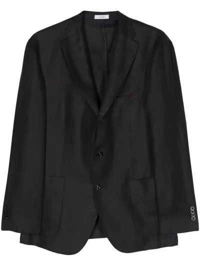 Boglioli Single-breasted Linen Blazer In Blue