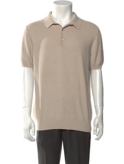 Pre-owned Boglioli Collar Short Sleeve Polo Shirt In Neutrals