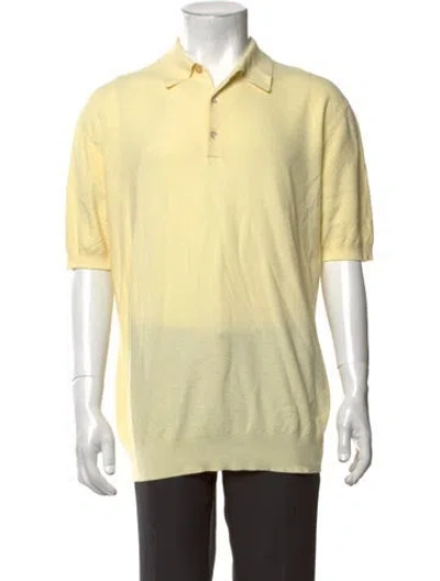 Pre-owned Boglioli Collar Short Sleeve Polo Shirt W/ Tags In Yellow