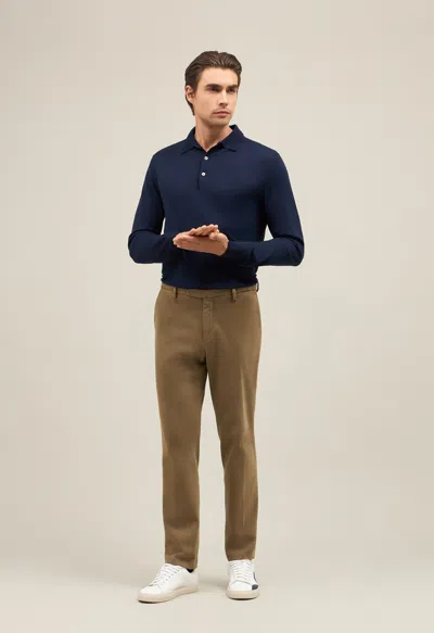 Boglioli Comfort Cotton Slim Chinos In Brown