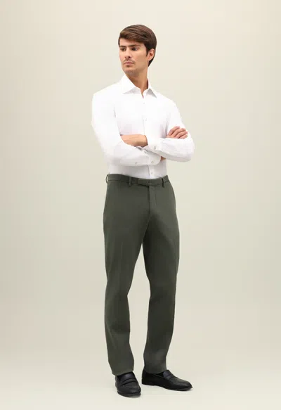 Boglioli Comfort Cotton Slim Chinos In Green