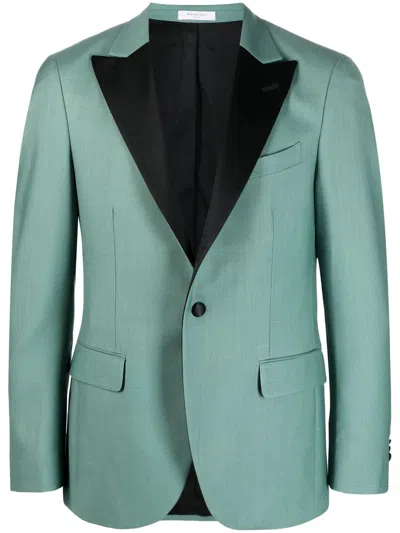 Boglioli Contrasting-lapel Tuxedo Blazer In Grün