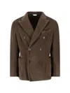 Boglioli Double-breasted Blazer In Brown