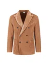 Boglioli Wide Wale Corduroy Double-breasted K-jacket In Brown