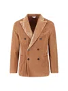 Boglioli Wide Wale Corduroy Double-breasted K-jacket In Brown