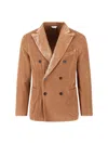 Boglioli Wide Wale Corduroy Double-breasted K-jacket In Brown