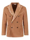 Boglioli Wide Wale Corduroy Double-breasted K-jacket In Brown