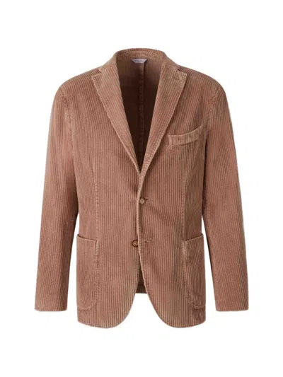Boglioli Corduroy Single-breasted Blazer In Brown