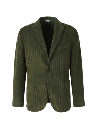 Boglioli Corduroy Single-breasted Blazer In Green