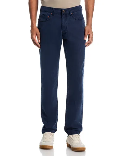 Boglioli Cotton & Tencel Garment Dye Slim Fit Five Pocket Pants In Blue