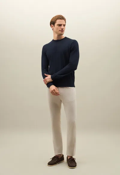 Boglioli Cotton Crewneck In Blue