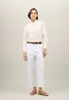 Boglioli Cotton Cropped Trousers In White
