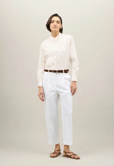 Boglioli Cotton Cropped Trousers In White
