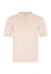 Boglioli Cotton Jersey Short-sleeve Polo In Pastel Pink
