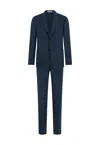 Shop Boglioli Cotton Linen Satin Dover Suit In Blue