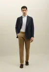 Boglioli Cotton Linen Twill Double-breasted K-jacket In Blue