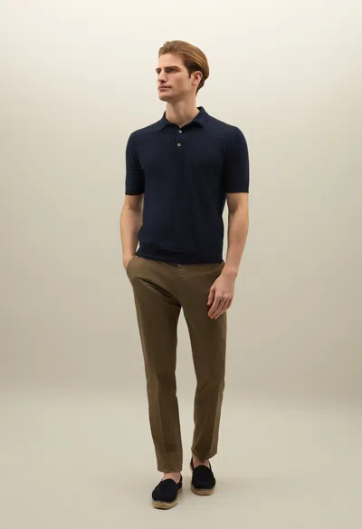 Boglioli Cotton Short-sleeve Polo In Blue