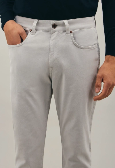 Boglioli Cotton Silk 5 Pocket Trousers In Lime White