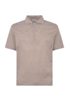 Boglioli Cotton Striped Short Sleeve Polo In Brown