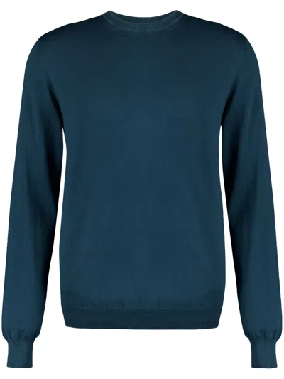 Boglioli Crew-neck Cotton Sweatshirt In Blue