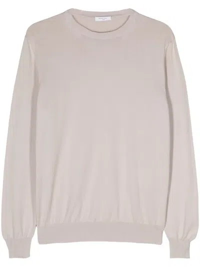 Boglioli Crew-neck Cotton Jumper In Grey