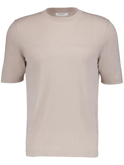 Boglioli Crew-neck Silk-cotton Blend T-shirt In Neutrals