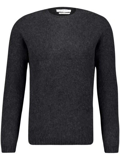 Boglioli Crew-neck Wool Sweater In Black