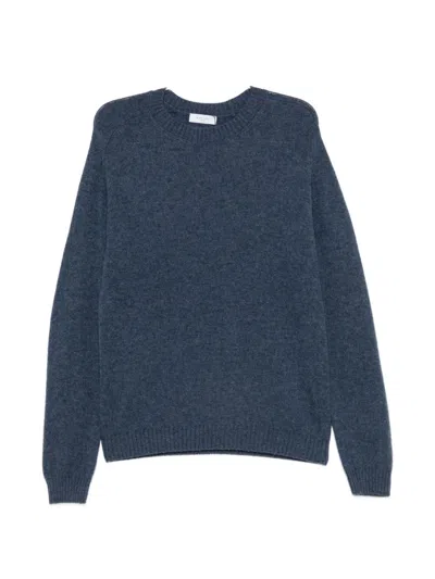Boglioli Crew-neck Knitted Sweater In Blue