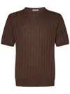 Boglioli Crewneck Brown Flat-ribbed Linen