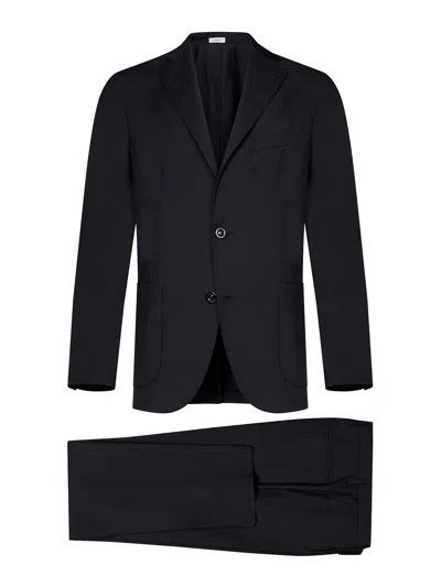 Boglioli Dark Blue Virgin Wool K-jacket Suit
