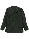 Boglioli Dark Green Linen Jacket In Green