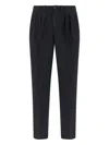 Boglioli Garment Dyed Linen Two Pleated Trousers In Blue
