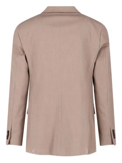 Boglioli Detailed Double-breasted Suit In Neutral