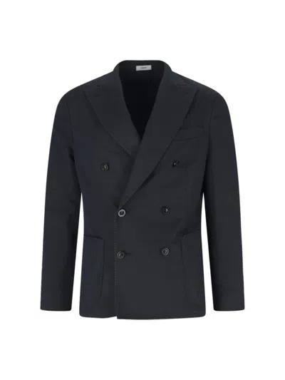 BOGLIOLI DOUBLE-BREASTED BLAZER - NAVY