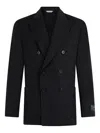 Boglioli Virgin Wool And Cotton Double-breasted K-jacket In Black