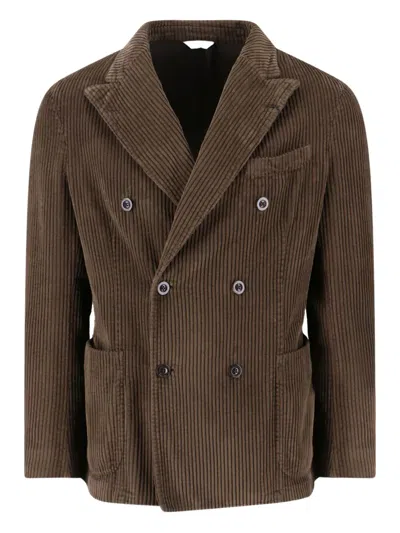 Boglioli Double-breasted Blazer In Brown