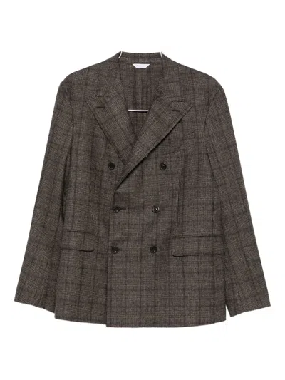 Boglioli Double-breasted Wool Blend Jacket In Multi