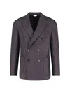 Boglioli Double-breasted Blazer Flap Pockets In Gray