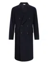 Boglioli Double-breasted Cashmere Coat In Blue