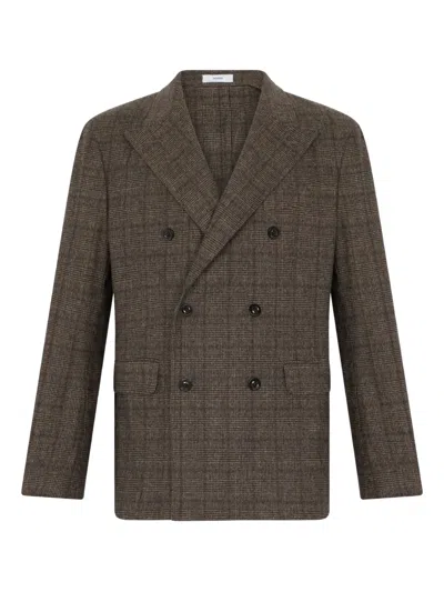Boglioli Double-breasted Wool Blend Jacket In Multi