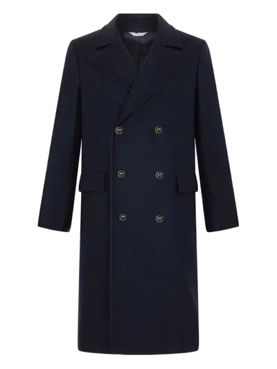 Boglioli Double-breasted Coat In Blue