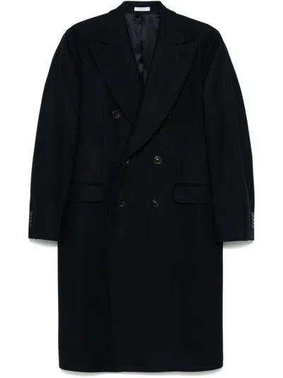 Boglioli Double-breasted Coat In Blue