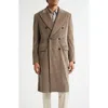 Boglioli Double Breasted Corduroy Coat In Brown