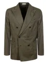 Boglioli Double-breasted Cotton Suit In Green