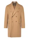 Boglioli Double-breasted Horn-button Coat In Brown