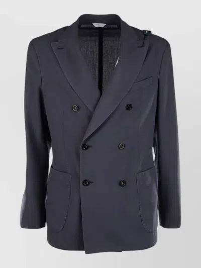 Boglioli Double Breasted Jacket Back Vent Buttons In Blue