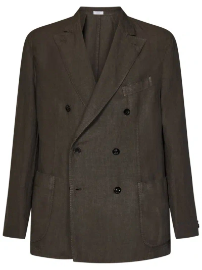 Boglioli Double-breasted Jacket In Brown