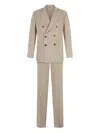 Boglioli Linen Double-breasted Suit In Neutrals