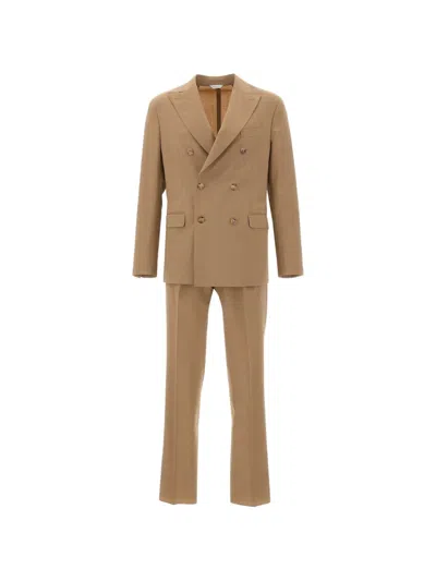 Boglioli Double-breasted Peaked-lapel Suit In Nude