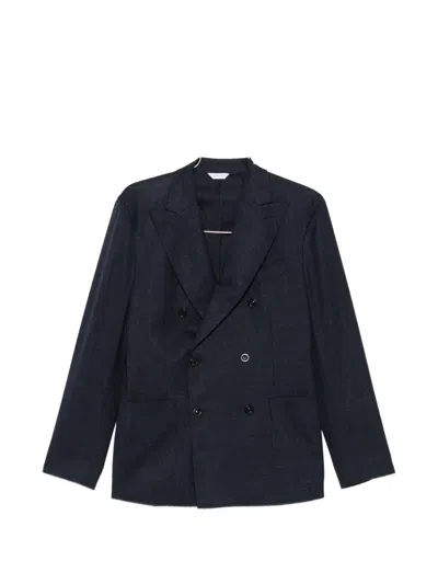 Boglioli Double-breasted Blue Blazer With A Light And Refined Style In